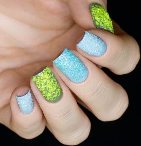 Glitter for nail design "Aquamarine Rain" ,2 gr